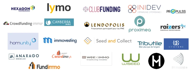Comparatif avec les autres solutions de crowdfunding immobilier Capture d'écran des différentes plateformes de crowdfunding