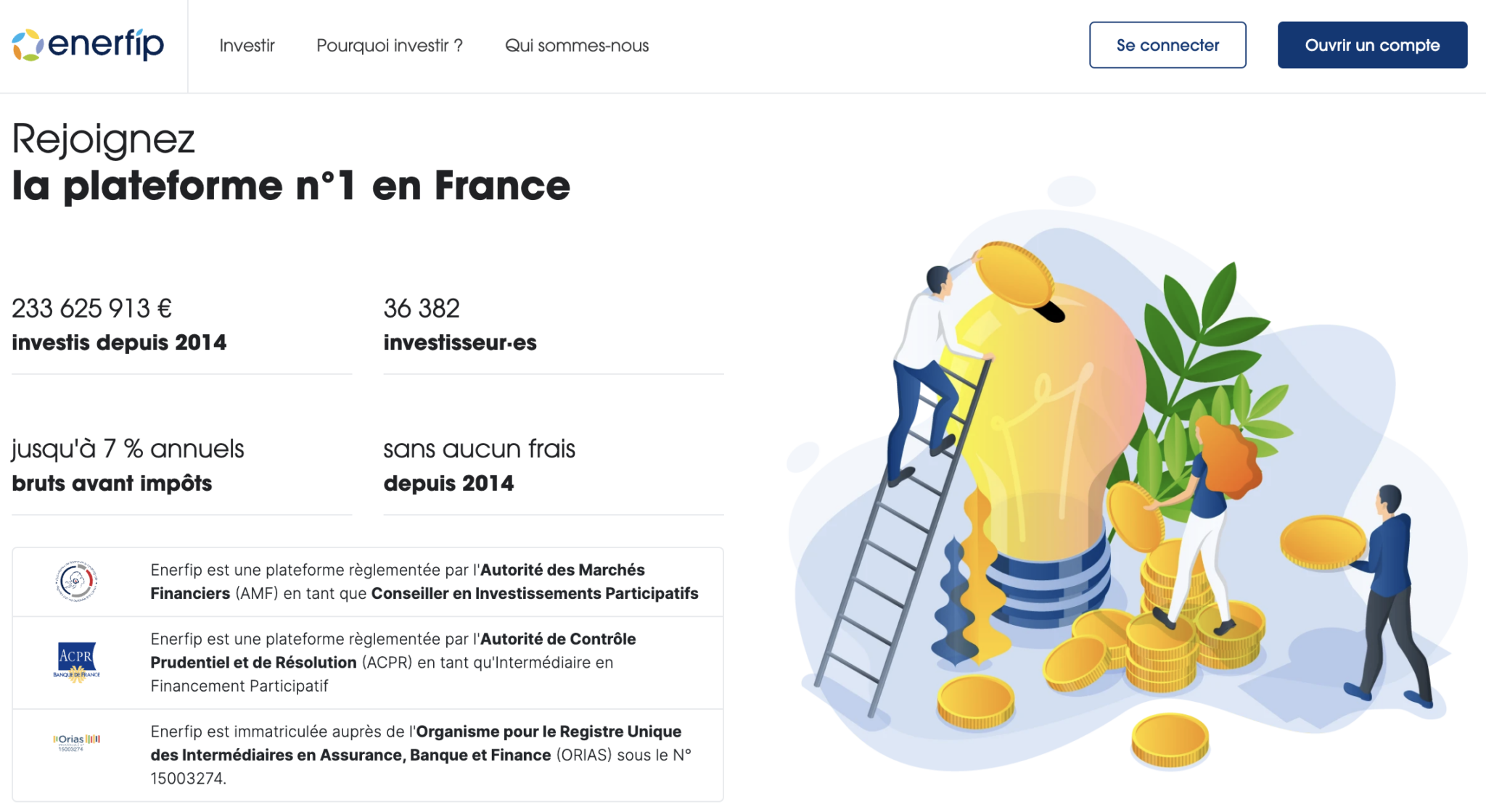 EnerFip - L'immobilier responsable Capture d'écran du site Enerfip