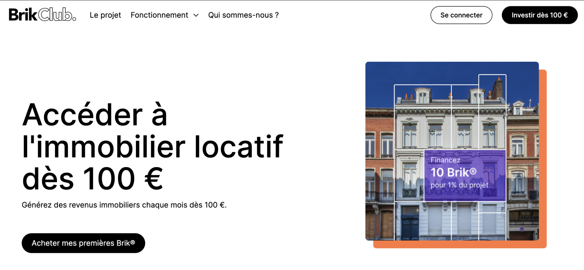 Fonctionnement de Brik Club Capture d'écran du site BRIK CLUB
