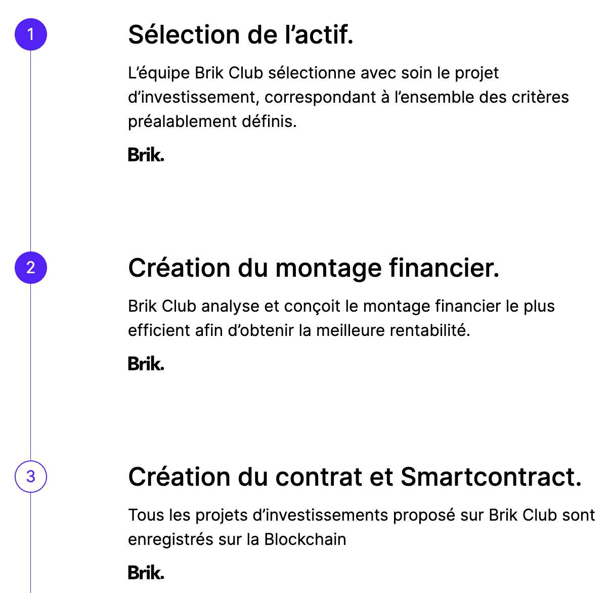 Les obligations de Brik Club Capture d'écran du site BRIK