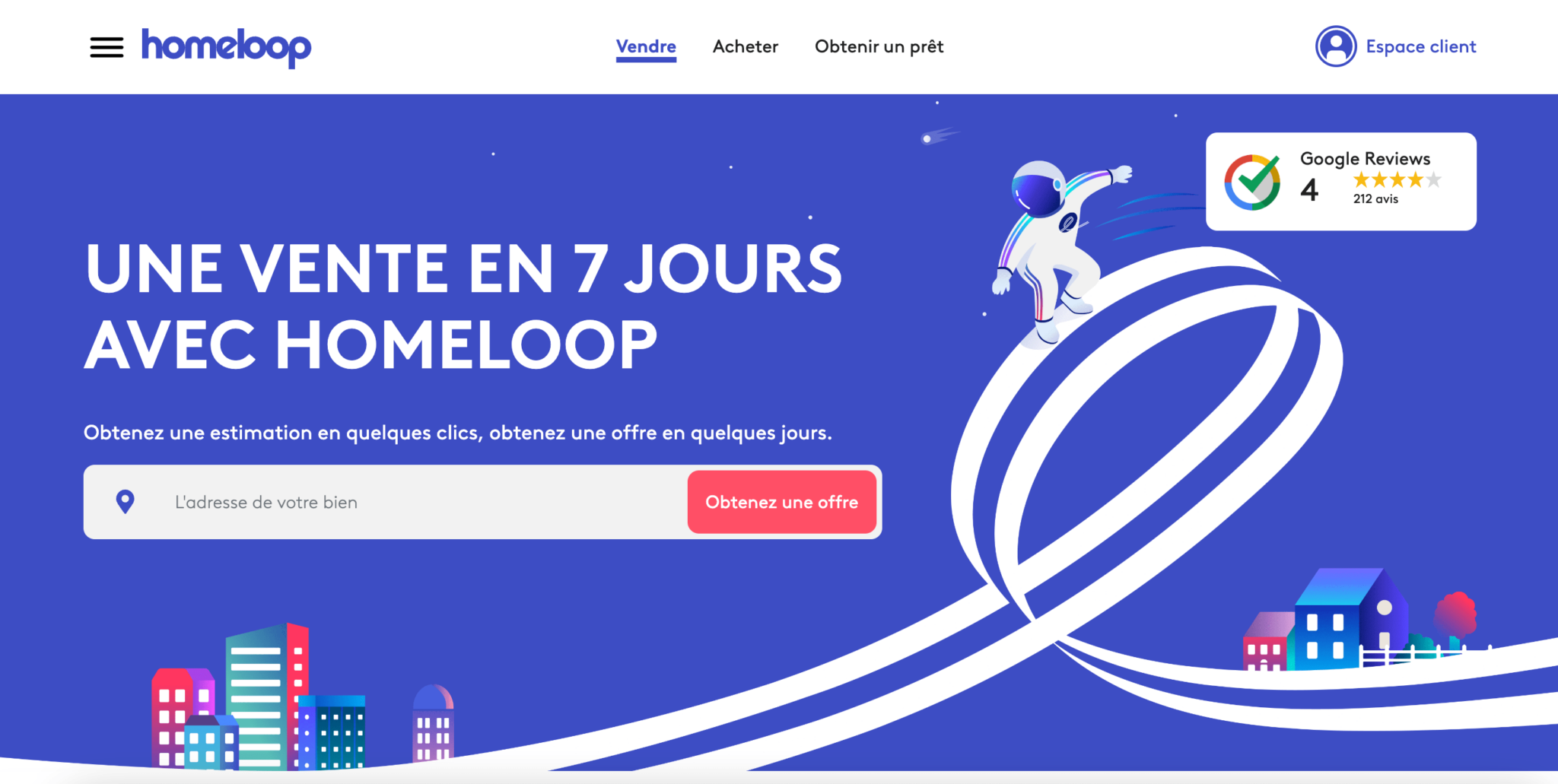 Homeloop : vendre en 48h ou acheter un bien capture d'écran du site Homeloop