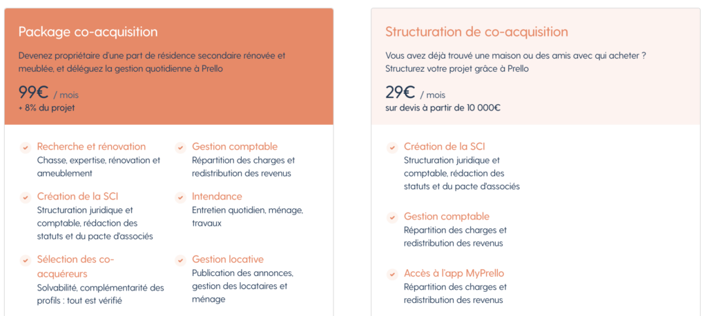 L'acquisition à plusieurs d'un bien Prello Capture d'écran du site Prello
