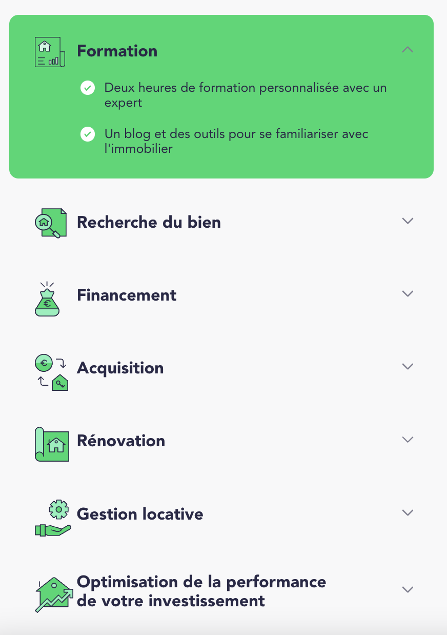 Informations sur les biens immobiliers et offre d'achat Capture d'écran des étapes d'inscription avec Beanstock