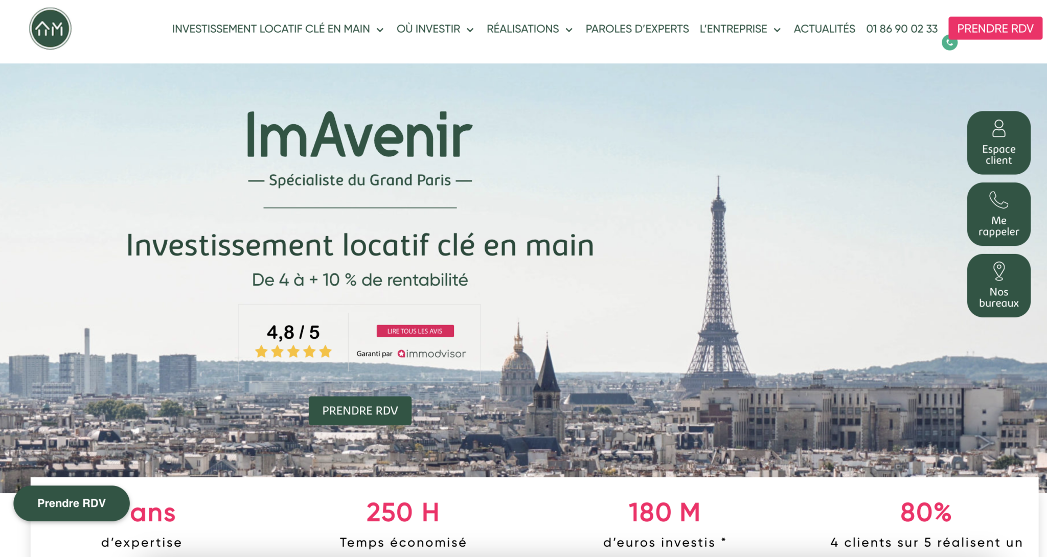 Présentation d'Imavenir Capture écran du site Imavenir